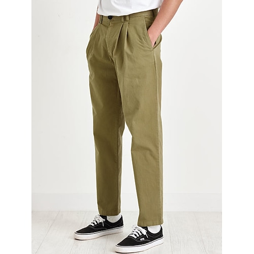 

Hombre Pantalones Chinos pantalones chinos Bolsillo Plano Comodidad Transpirable Exterior Diario Noche Mezcla de Algodón Moda Casual Negro Verde Ejército