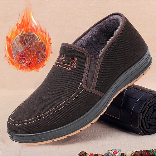 

Homme Mocassins et Slip On Bottes de neige Doublure Polaire Décontractées Extérieur du quotidien Tissu Chaud Respirable Confortable Mocassins Noir Café Automne Hiver