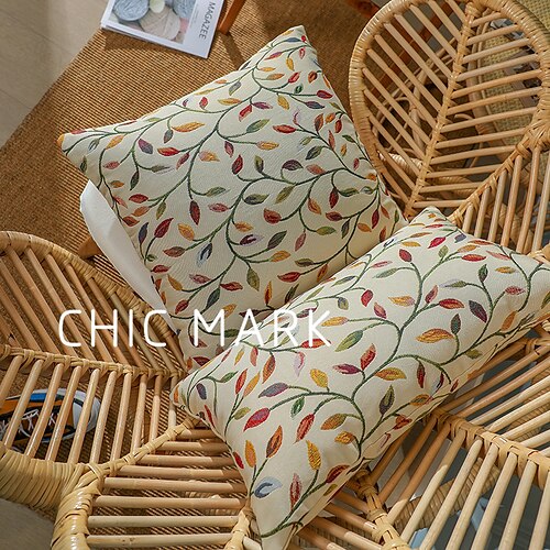 

Ins vent coussin couleur tissé feuille de saule jacquard canapé housse de coussin salon coussin coussin canapé coussin