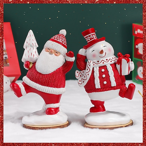 

árvore de natal boneco de neve decorações de papai noel, cenas de férias, adereços, decorações, artesanato em resina