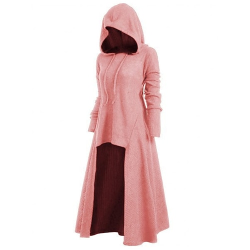

Mujer Suéter de punto Puente Estriado Tejer Largo Costura asimétrica Color sólido Con Capucha Elegante Casual Diario Noche Otoño Invierno Negro Rosa S M L