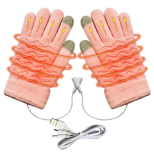 

USB Electric Heated Gloves Heating Winter Thickened Full Fingers Gloves Touchscreen Gloves For Men Women Outdoor Hand Warmer