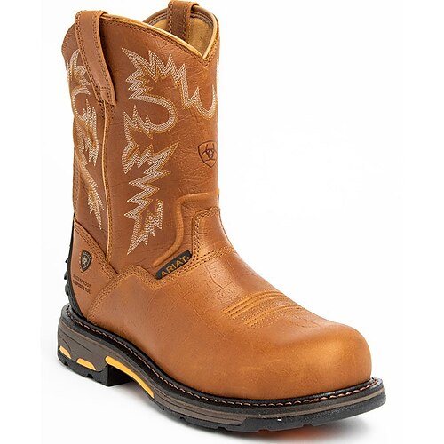 

Homme Bottes Bottes Cow boy Marche Classique Décontractées Extérieur du quotidien Faux Cuir Etanche Confortable Bottes Mi-mollet Mocassins Marron Automne Hiver