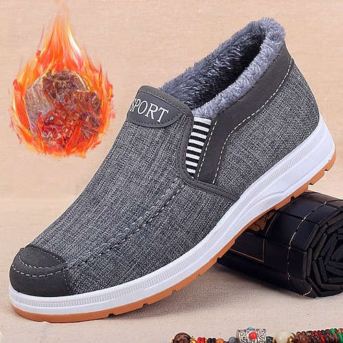 

Men's Boots Snow Boots Winter Boots Fleece lined Casual Outdoor Daily Cloth Warm Breathable Comfortable Loafer Black Blue Grey Color Block Fall Winter