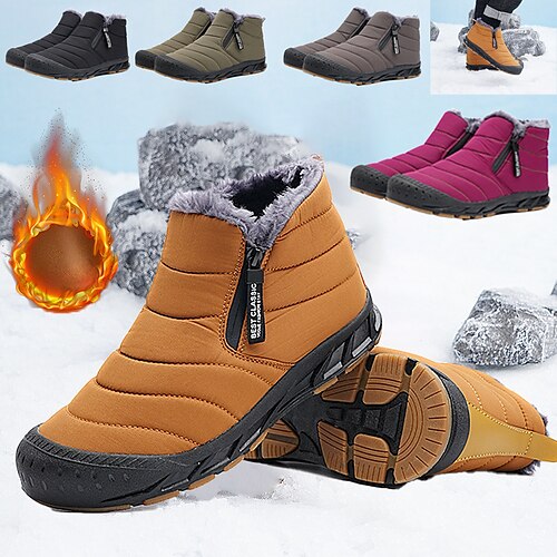 

Herren Damen Stiefel Schneestiefel Lässige Stiefel Winterstiefel Fleece-Futter Wanderschuhe Vintage Brautkleider schlicht Outdoor Täglich Leder Warm Körpergröße erhöhen Komfortabel Schnürsenkel