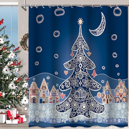  Waterproof Fabric Shower Curtain, Christmas Tree