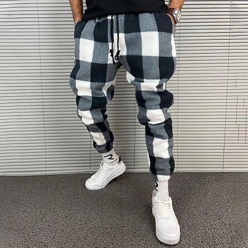 

Herren Jogginghose Trainingshose Jogginghose Jogger Flanellhose Kordelzug Elastische Taille Plaid Komfort Atmungsaktiv Outdoor Täglich Ausgehen 100% Baumwolle Modisch Brautkleider schlicht Grau