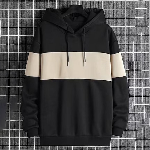 

Homme Sweat à capuche Noir Rouge bleu marine Vert foncé Kaki Capuche Bloc de couleur Patchwork Sport Loisir du quotidien Vacances Vêtement de rue Frais Décontractées Printemps Automne Vêtement