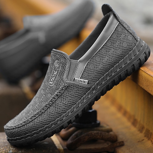 

Men's Loafers & Slip-Ons Comfort Shoes Walking Casual Outdoor Daily Cloth Breathable Comfortable Slip Resistant Loafer Black Blue Grey Summer Spring