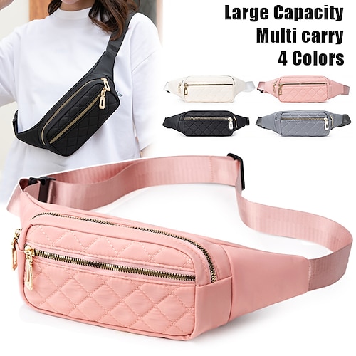 

Hombre Mujer Bolso bandolera Bolsa de hombro Cinturón Deportivo Lona Exterior Diario Festivos Cremallera Gran Capacidad Ligero Duradero Color sólido Acolchado Negro Blanco Rosa