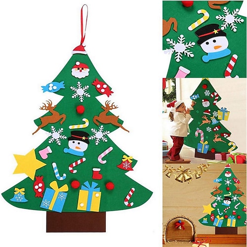 

Diy Filz Weihnachtsbaum Frohe Weihnachten Dekorationen für Zuhause Weihnachten Ornament Weihnachten Navidad Geschenke Weihnachtsmann Neujahr Baum