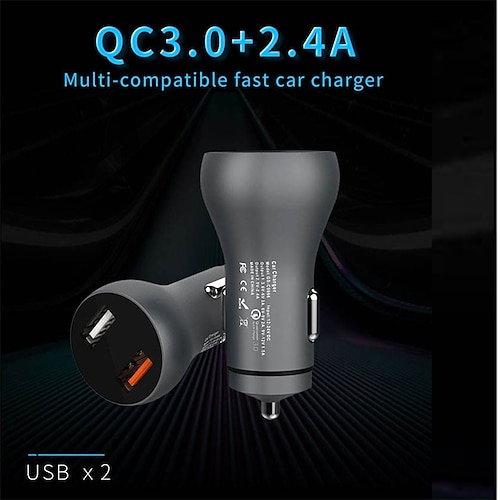 

Quick charger 30W double usb QC3.0 2.4A aukey custom logo universal fast charger portable car charger