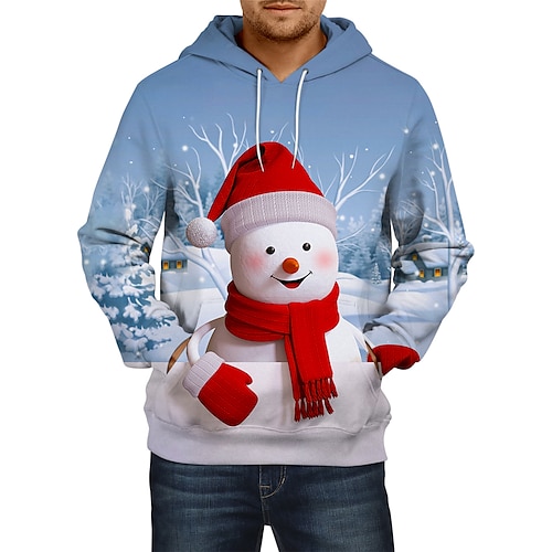 

Fantasias Boneco de Neve Papai Noel Traje Cosplay Moletom Suéter Imprimir Clássico Estilo de rua Moletom Para Homens Mulheres Unisexo Adulto Impressão 3D 100% Poliéster Rua Roupa Diária