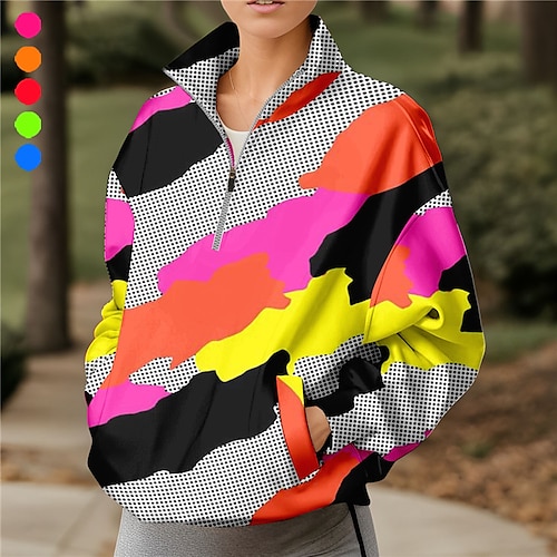 

Mujer Sudadera con capucha de golf Jersey de golf Sudadera Golf Mantiene abrigado Transpirable Dispersor de humedad Manga Larga Ropa de golf Camiseta Ajuste regular Bolsillos laterales 1/4 cremallera