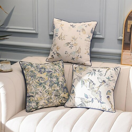 

Yarn-dyed American Jacquard Fresh Pastoral Style Sofa Cushion Amazon Home Cushion Hugging Pillow Cover
