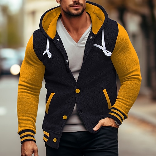 

Herren Hoodie Sweatshirt Kapuze Jacke Oberbekleidung Gelb Rote Blau Grau Mit Kapuze Farbblock Patchwork Sport Natur Täglich Festtage Strassenmode Cool Brautkleider schlicht Frühling Herbst