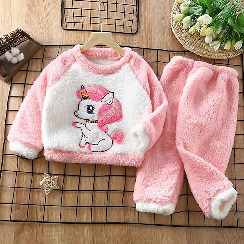 

2 Peças Infantil Para Meninas Animal Terninho Conjunto Manga Longa Ativo Escola 7-13 anos Primavera Rosa Roxo Marron