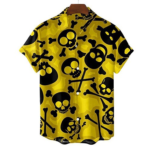 

Halloween Skeleton / Skull Hawaiian Shirts Aloha Shirt 3D Graphic Shirt For Men's Adults' 3D Print Polyster Casual Daily