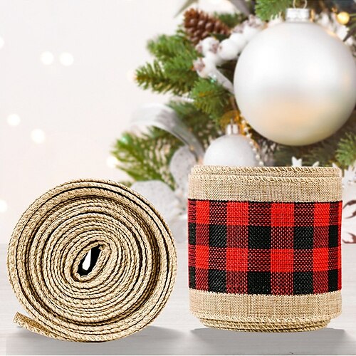 

Rubans filaires de noël ruban à carreaux de buffle multicolore ruban de bord filaire pour noël Thanksgiving bricolage emballage mariage arcs floraux artisanat