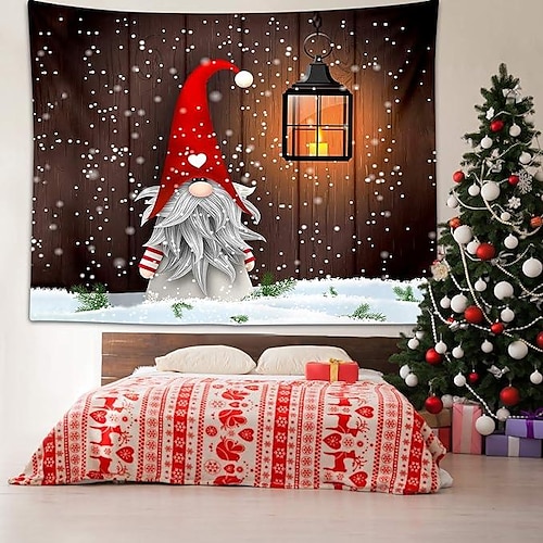 

Tapiz colgante enano de Navidad, arte de pared, tapiz grande, decoración mural, fotografía, telón de fondo, manta, cortina, hogar, dormitorio, sala de estar