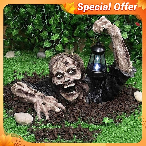 

Хэллоуин зомби фонарь смолы ремесло орнамент открытый садовые украшения ужас статуя зомби