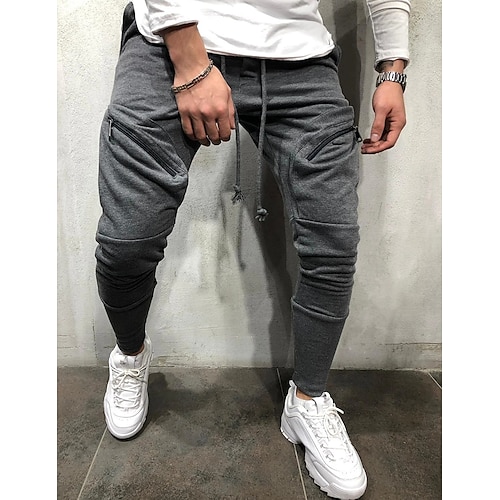 

Herren Jogginghose Trainingshose Jogginghose Jogger Hose Hosen Techwear Tasche Kordelzug Elastische Taille Glatt Komfort Atmungsaktiv Outdoor Täglich Ausgehen Modisch Brautkleider schlicht Schwarz