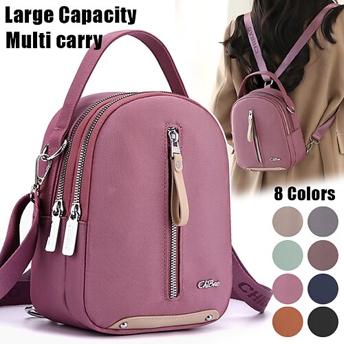 

Mulheres Bolsa crossbody Bolsa de ombro Dome Bag Náilon Ao ar livre Diário Feriado Botões Ziper Grande Capacidade Prova-de-Água Leve Côr Sólida cor de pasta de feijão Preto Champanhe