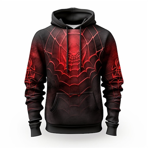 

Halloween Black Spider-Man Hoodie Mens Graphic Prints Daily Classic Casual 3D Pullover Holiday Going Out Streetwear Hoodies Red Blue Drak Long Sleeve Hooded Web Spiderman Cotton