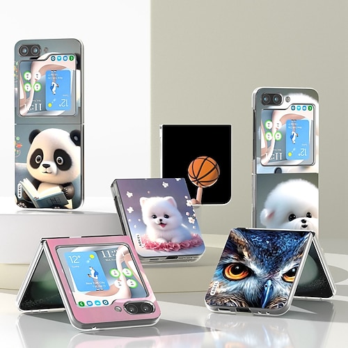 

telefone Capinha Para Samsung Galaxy Z Flip 5 Z Flip 4 Z Flip 3 Capa articulada Antichoque Desenho Animado Panda PC