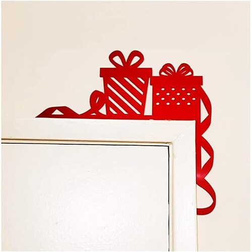 

Décoration de panneau d'angle de porte de Noël, décorations amusantes de cadre de porte de Père Noël, cadre de porte amusant, panneau de porte de Noël pour salon, chambre à coucher, bureau, cadre