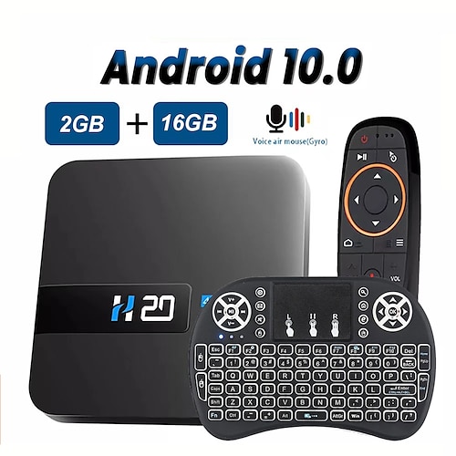 

H20 Smart Android TV Box Android 10.0 2 GB 16 GB 4K HD Sprachassistent TV Box Android 3D Play Store für Home Office TV Top Box