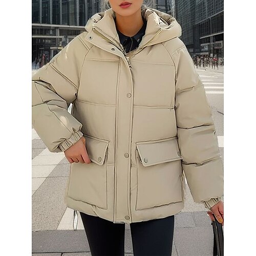 

Damen puffer jacket Wintermantel Winterjacke Outdoor Täglich Outdoorbekleidung Herbst Winter Mantel Regular Fit warm Windundurchlässig Atmungsaktiv Stilvoll Casual Streetstyle Jacken Langarm Feste