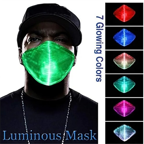 

LED Colorful Luminous Dustproof Optical Fiber Masks Dance Party Music Festival Bar Flash Cool Creative Unisex Masks