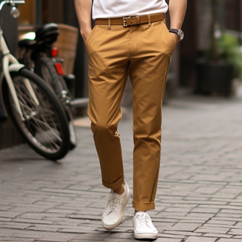 

Hombre Pantalones Chinos pantalones chinos Bolsillo Plano Comodidad Transpirable Exterior Diario Noche Mezcla de Algodón Moda Casual Calabaza Rosa