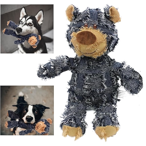 

Компаньон для собак для тех, кто сильно жует - 2023 новая неразрушимая прочная игрушка для собак-медведей, прочные скрипучие игрушки для собак для тех, кто любит жевать, небьющиеся мягкие плюшевые игрушки для собак для агрессивных жевателей.
