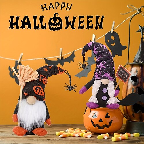 

1pc Halloween Decorations Venue Layout Props Gnome Placard Faceless Doll Ornaments