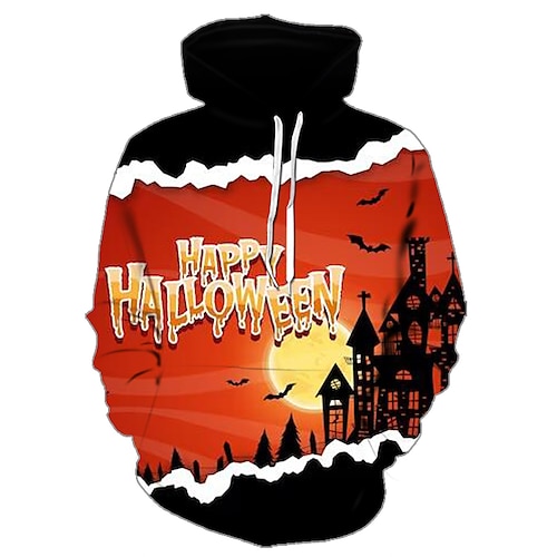 

Halloween Hoodie Print Front Pocket Graphic Hoodie For Men's Women's Unisex Adults' 3D Print 100% Polyester Party Holiday