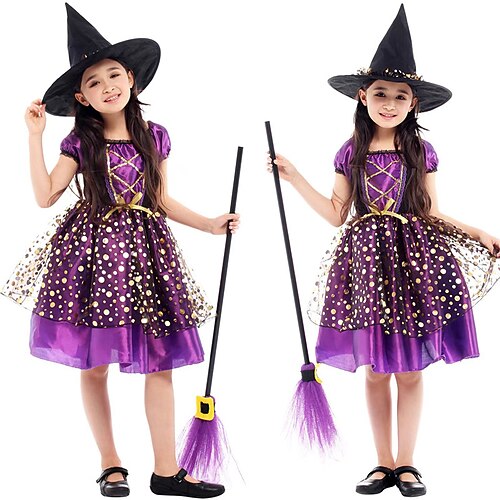 

Sorcière Chapeau Robe d'Halloween Enfant Fille Fête / Soirée Robes Utilisation Halloween Fête / Soirée Halloween Carnaval Mascarade Déguisements d'Halloween faciles