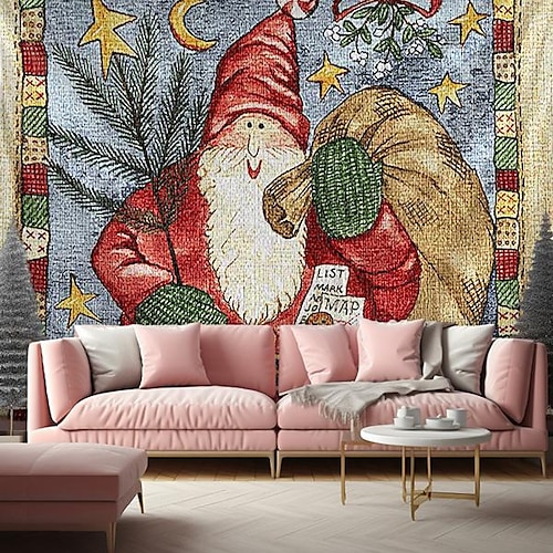 

Weihnachten Weihnachtsmann hängender Wandteppich, Wandkunst, großer Wandteppich, Wanddekoration, Fotografie, Hintergrund, Decke, Vorhang, Zuhause, Schlafzimmer, Wohnzimmer, Dekoration