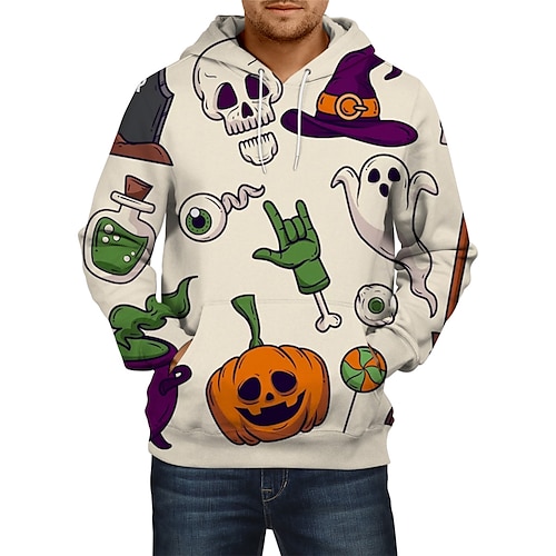 

Halloween Pumpkin Hoodie Print Front Pocket Graphic Hoodie For Men's Women's Unisex Adults' 3D Print 100% Polyester Casual Daily