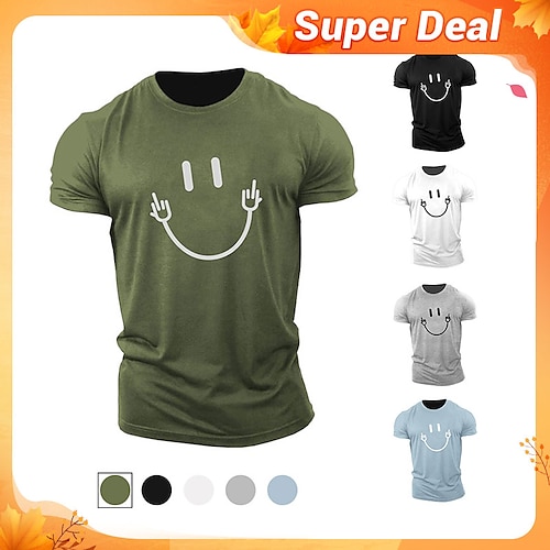 

Green Summer Men's T shirt Tee Casual Style Classic Style Cool Shirt Symbol Crew Neck Print Outdoor Street Short Sleeve Print Clothing Apparel Sports Designer