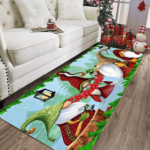 

Christmas Gnomes Area Rug Non Slip Bedside Livingroom Bedroom Indoor