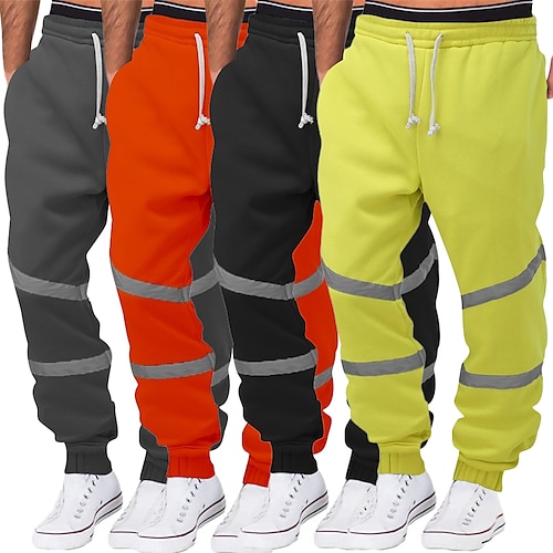 

Hombre Pantalones de Deporte Pantalón Jogger Pantalones Bolsillo Raya Comodidad Transpirable Exterior Diario Noche Moda Casual Negro Amarillo