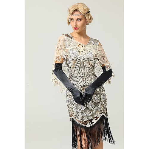 

Retro Vintage Brüllen 20s 1920s Schals Der große Gatsby Damen Pailletten Cosplay Kostüm Halloween Karnival Party / Abend Abiball Umhang