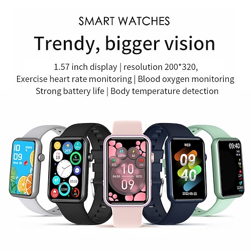 

696 HT5PRO Reloj inteligente 1.57 pulgada Smartwatch Reloj elegante Bluetooth Podómetro Recordatorio de Llamadas Seguimiento del Sueño Compatible con Android iOS Mujer Hombre Llamadas con Manos