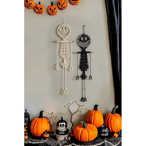 

Halloween Party Gothic Tassel Skull Decoration Wall Hanging Halloween Witch Home Decoration Hanger