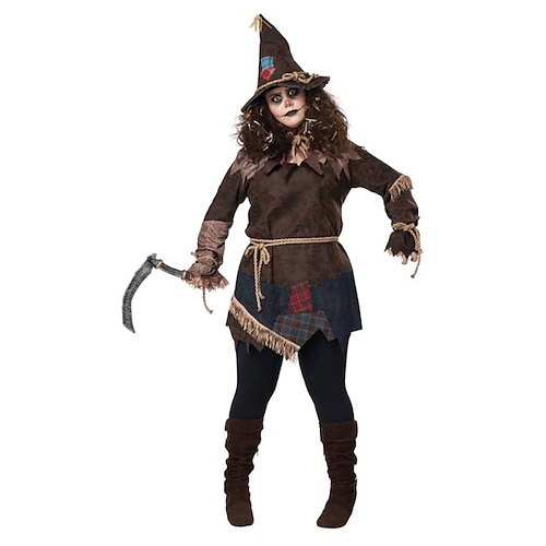 

Scarecrow Cosplay Costume Adults' Women's Cosplay Halloween Performance Party Halloween Halloween Carnival Masquerade Easy Halloween Costumes