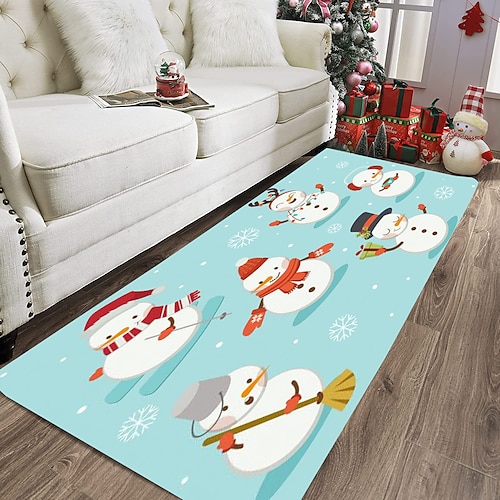 

Tapis de bonhomme de neige de noël antidérapant, chevet, salon, chambre à coucher, intérieur