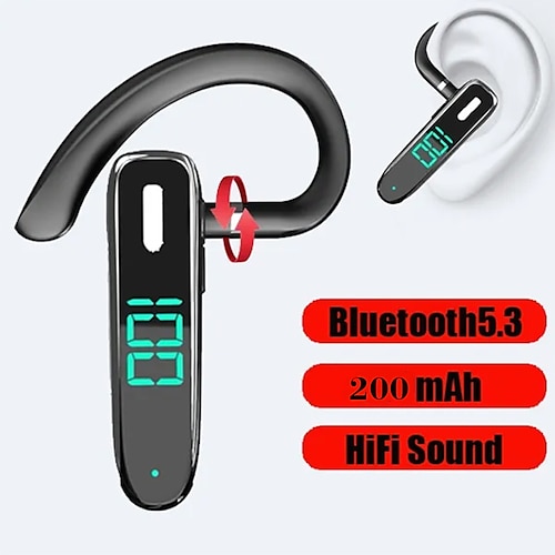 

1 Stück lange Stand-Business-Ohrhörer Bluetooth 5.3 Ohrbügel-Kopfhörer LED-Power-Display-Headset Noise-Cancelling-Bluetooth-Kopfhörer für Smartphone