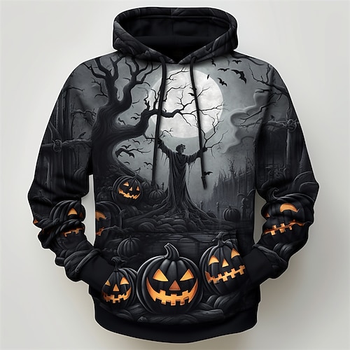 

Pumpkin Graphic Prints Daily Classic Casual Men's 3D Print Hoodie Pullover Halloween Holiday Going out Hoodies Yellow Red Blue Long Sleeve Hooded Print Spring & Fall Designer